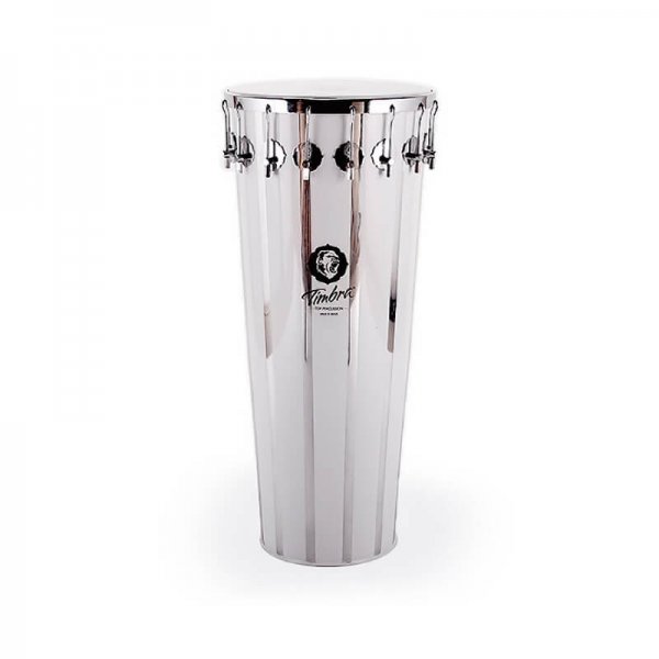 Timbal 14'' x 80 cm - rayas blancas verticales, 16 ganchos Timbra A335021